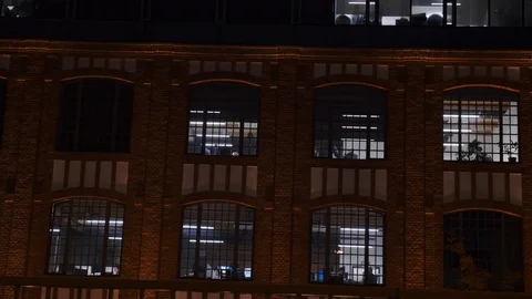 Modern building facade at dusk Stock Footage 98561467