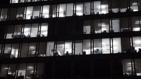 Modern building facade at dusk Stock Footage 98703783