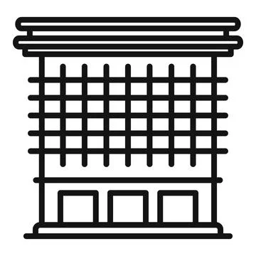 Modern building facade with geometric pattern and large windows Ilustración de archivo