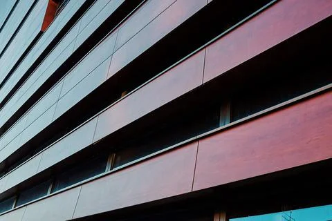 Modern building facade with geometric pattern Stock Photos