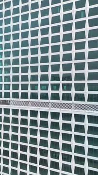 Modern Building Facade, Geometric Windows Stock Photos