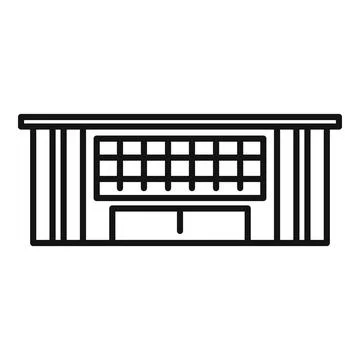 Modern building facade with large windows line art drawing Ilustración de archivo