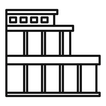 Modern building facade with large windows and balconies Ilustración de archivo