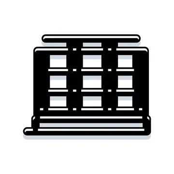 Modern building facade with multiple windows and floors Ilustración de archivo