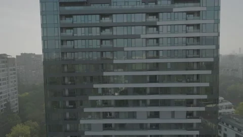 Modern Building facade - Reflective glasses Stock Footage 197069086