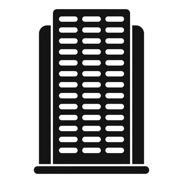 Modern building facade with regular windows pattern representing city business Ilustración de archivo