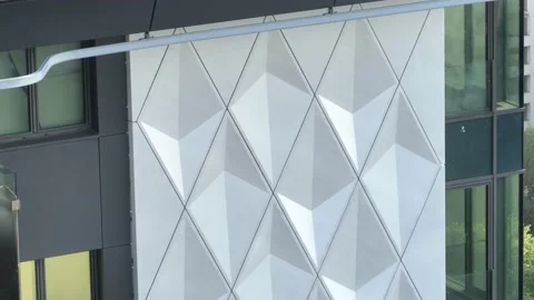 Modern Building facade - Rhomboid shape mesh Stock Footage 197068275
