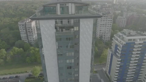 Modern Building facade - Rhomboid shape mesh Stock Footage 197068659