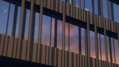 Modern building facade at sunset Stock Footage 98361423