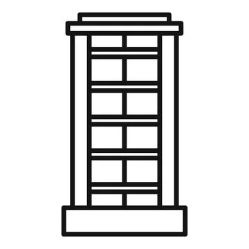 Modern building facade with windows, a simple line drawing of urban architecture Ilustración de archivo