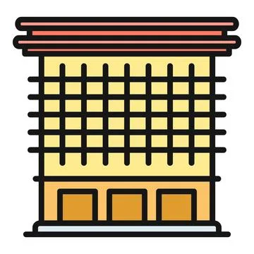 Modern building flat design icon concept Ilustración de archivo