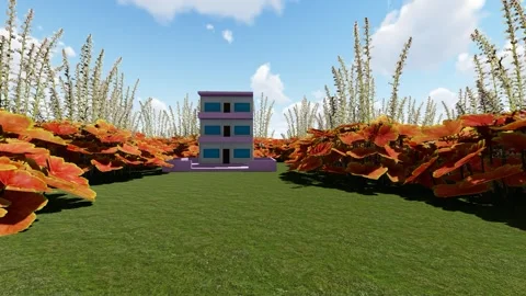 Modern Building in the Forest Stock Footage 346765714