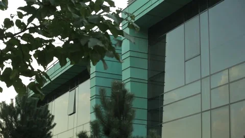 Modern building glass wall m/s 2 Stock Footage 75983741