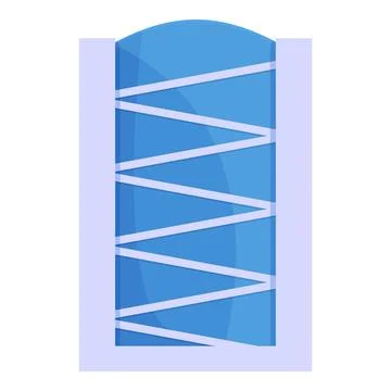 Modern building having zig zag pattern on glass exterior walls Ilustración de archivo