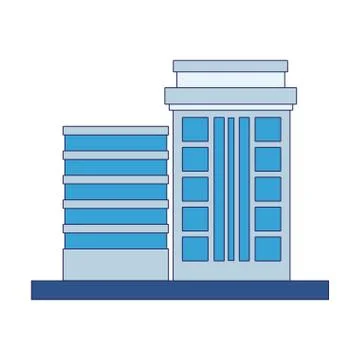Modern building icon, flat design Ilustración de archivo
