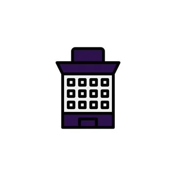 Modern building icon graphic representation of urban construction minimal a.. Ilustración de archivo