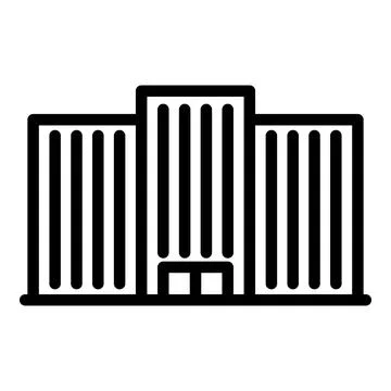 Modern building icon outline vector. City center Ilustración de archivo