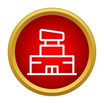 Modern building icon representing a city shopping center Stock Illustration