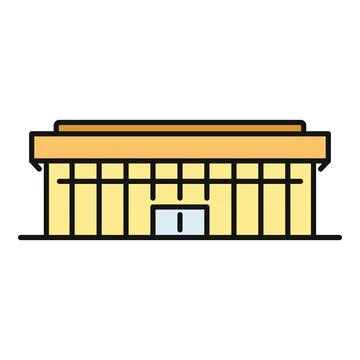 Modern building icon representing public or commercial structure Stock Illustration