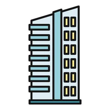 Modern building icon representing urban real estate architecture Ilustração Stock