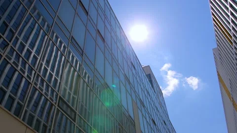 A modern building with large mirrored windows Stock Footage 163350964