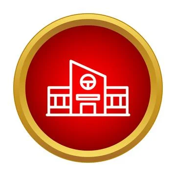 Modern building with large window icon design Ilustración de archivo