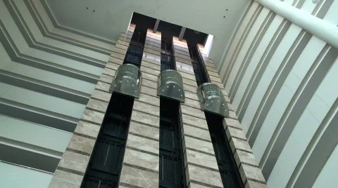 Modern building lift - going down Stock Footage 514894
