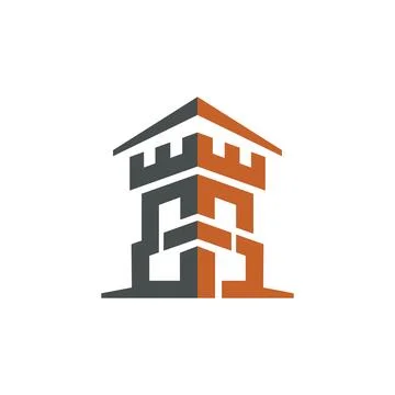 Modern Building Logo Design for Construction and Real Estate Business Ilustración de archivo