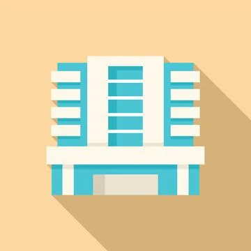 Modern building with long shadow is standing on yellow background Ilustración de archivo