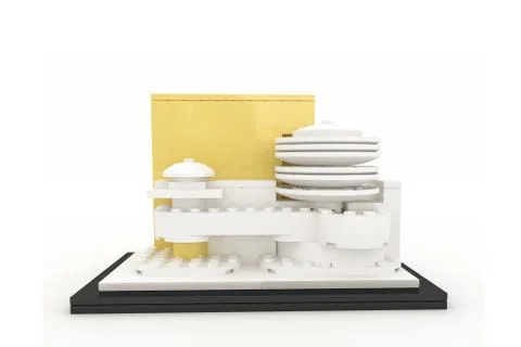 Modern building made by plastic bricks Stock Illustration