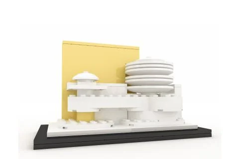Modern building made by plastick bricks Stock Illustration