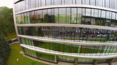 Modern building with mirror windows Stock Footage 66436493