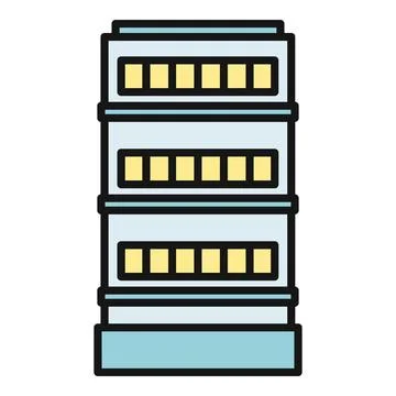 Modern building with multiple floors and apartments Ilustración de archivo