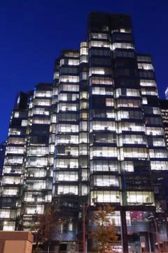 Modern building at night Stock Photos