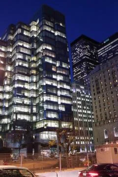 Modern building at night Stock Photos