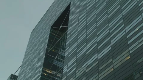 Modern Building in Oslo with Geometric Facade and Large Window Frame Holzweiler Stock Footage 273573285