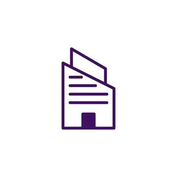 Modern building outline icon representing architectural design for business.. Ilustración de archivo