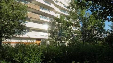 Modern building in a park Stock Footage 133674103