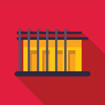 Modern building with pergola on red background Ilustração Stock