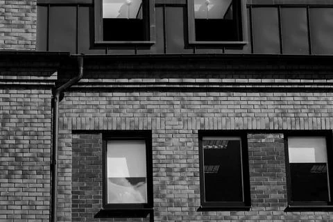 Modern building with red bricks. Foto stock