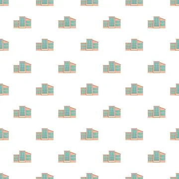 Modern building repeating pattern on white background Stock Illustration