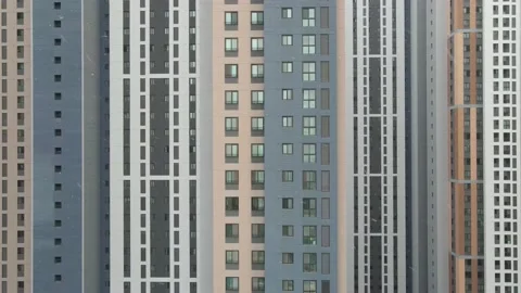 Modern building of residential complex close-up, urban geometry. Stock Footage 146147057