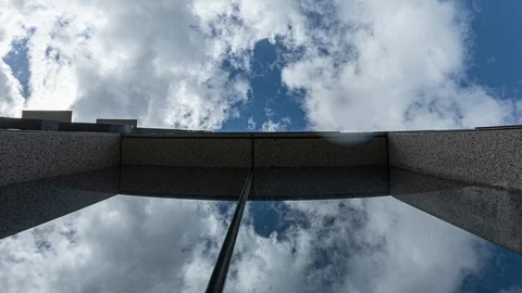 Modern building in the sky Stock Footage 117313349