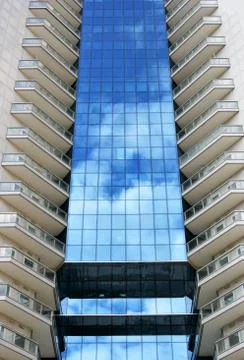 Modern building with sky reflection Foto stock