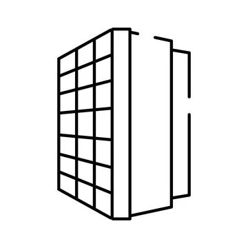 Modern building skyscraper architecture outline icon Ilustración de archivo