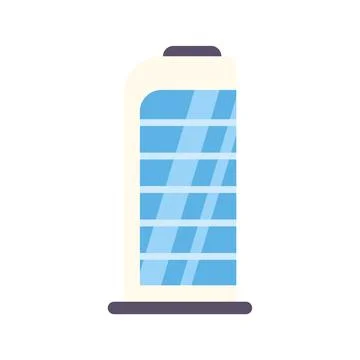 Modern building skyscraper icon with blue windows Stock Illustration