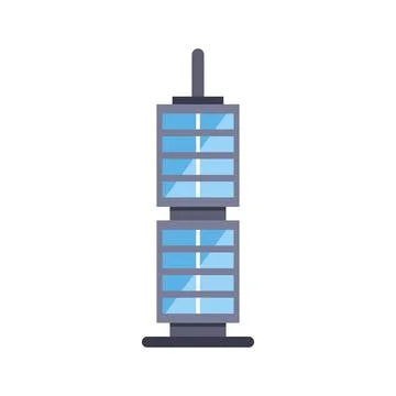 Modern building skyscraper tower architecture urban icon Ilustração Stock
