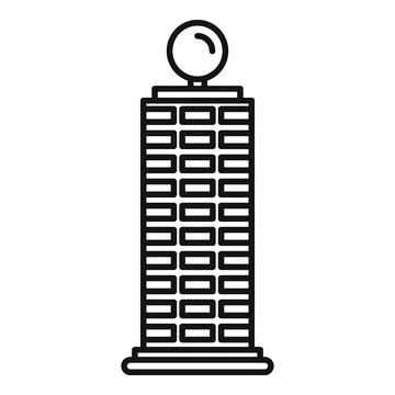 Modern building with sphere on top, representing innovation and progress Illustrazione stock