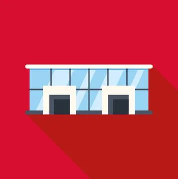 Modern building storefront with long shadow icon design Ilustración de archivo
