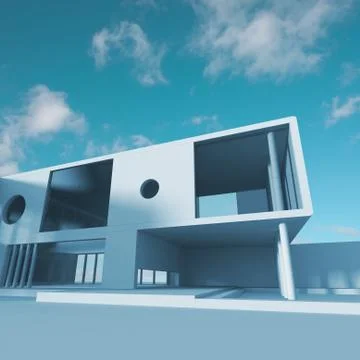 Modern building structure 3d rendering Ilustración de archivo